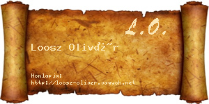 Loosz Olivér névjegykártya