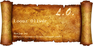 Loosz Olivér névjegykártya